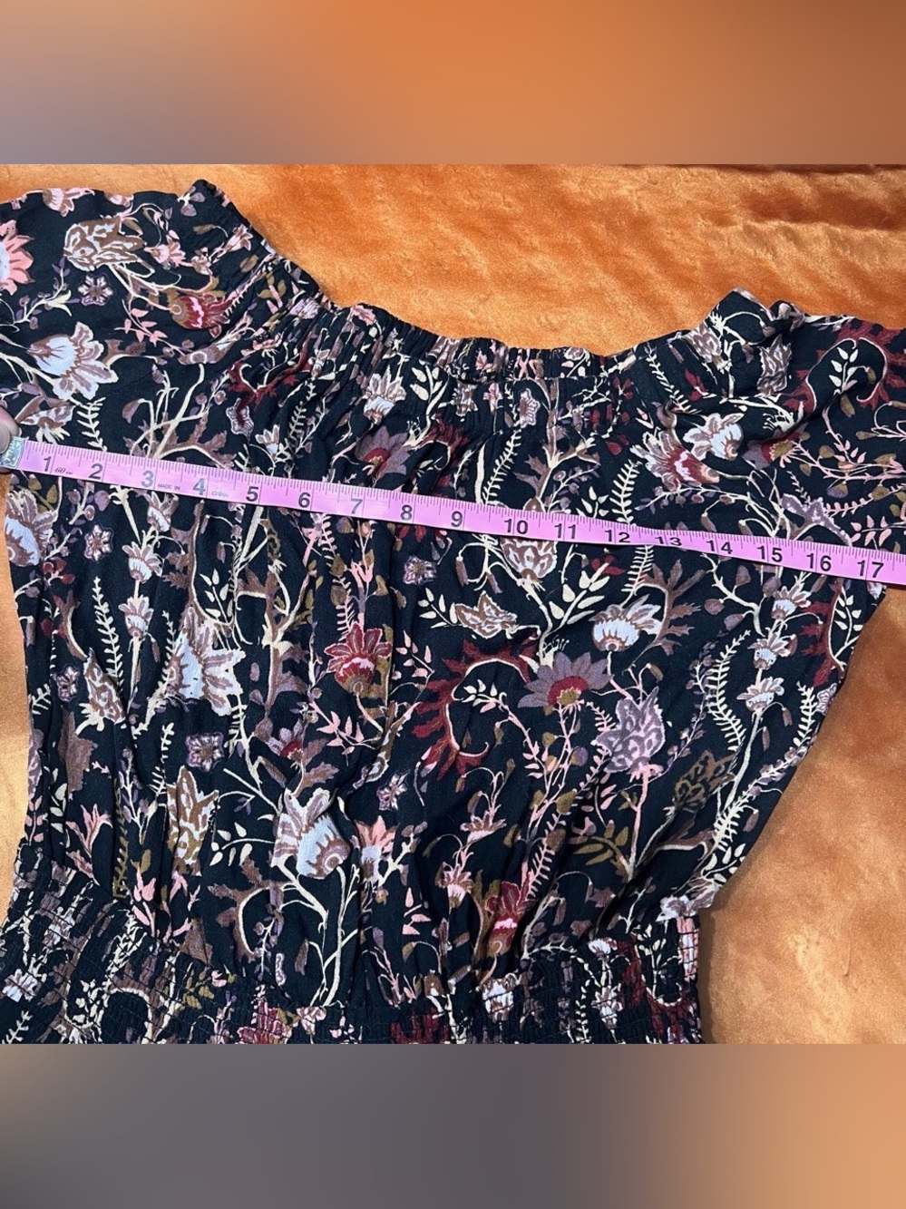 Free People Pretty and Free Floral Romper off the shoulders medium - Picture 10 of 11
